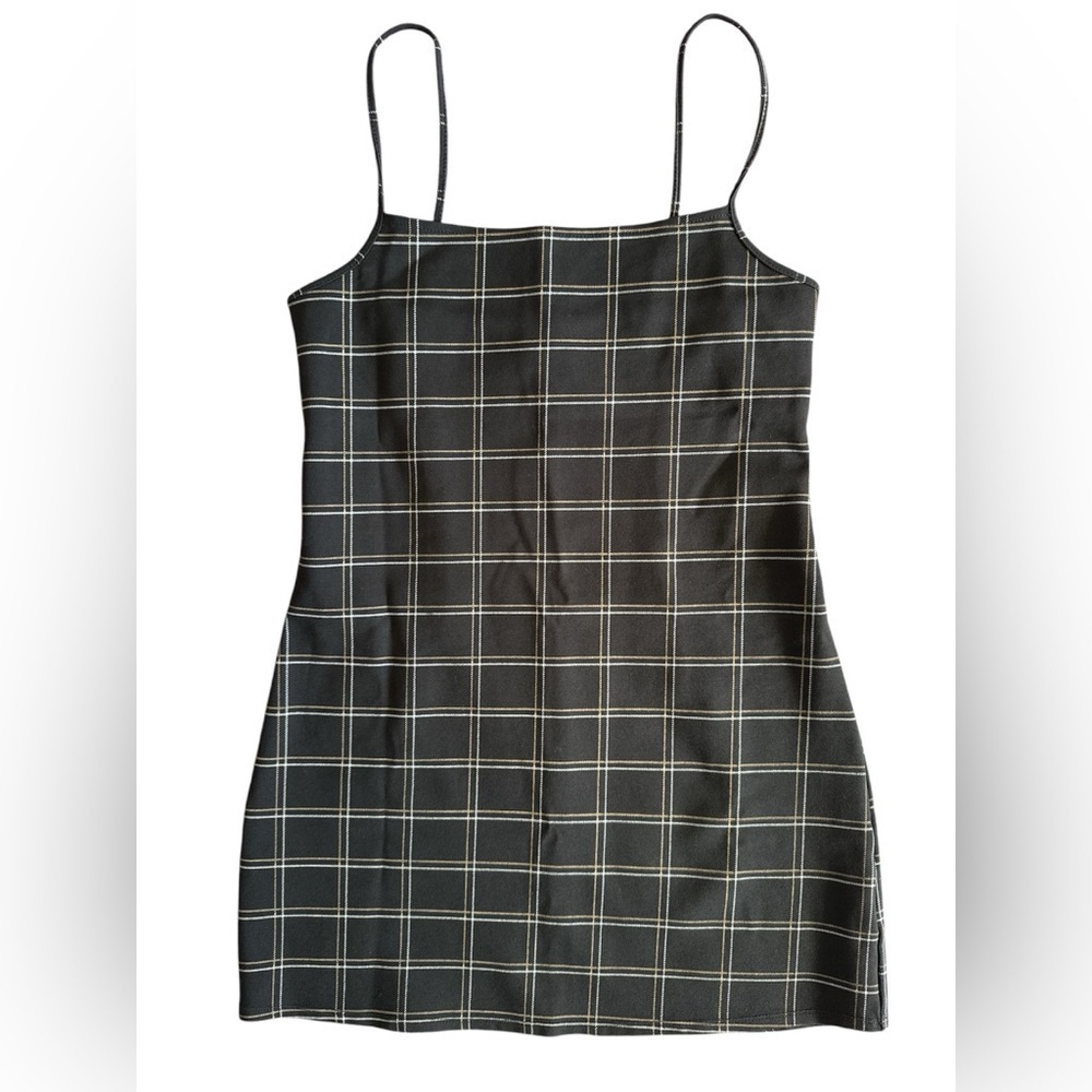 Forever 21 White Striped Black Mini Slip Dress Size Medium